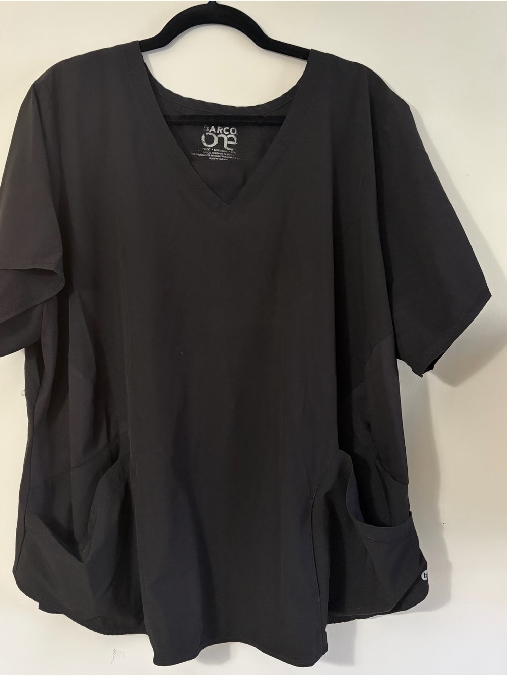 Barco Uniforms Black V-Neck Medical Scrub Top